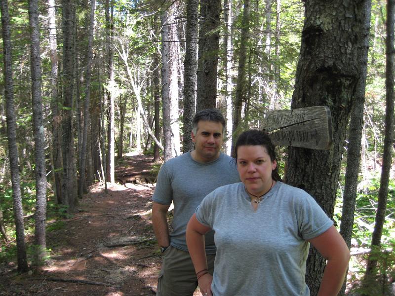 PemiTraverse (14).JPG - Tim and Danielle at the Nancy Pond trailhead.